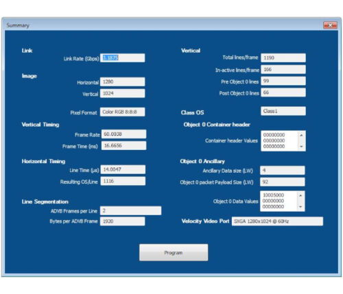 arinc 818 frame grabber generation conversion - Velocity XI GUI Summary